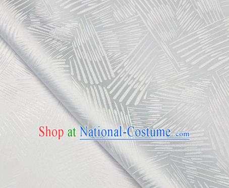 Chinese Classical Meteor Shower Pattern Design White Brocade Fabric Asian Traditional Satin Silk Material