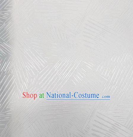 Chinese Classical Meteor Shower Pattern Design White Brocade Fabric Asian Traditional Satin Silk Material