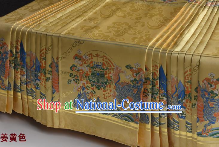 Chinese Ancient Princess Golden Brocade Horse Face Skirt Traditional Ming Dynasty Court Lady Costumes for Women