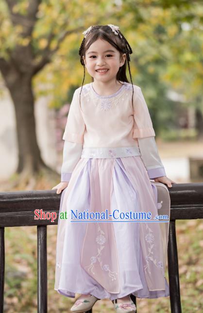 Chinese Traditional Girls Costume Ancient Princess Hanfu Dress for Kids