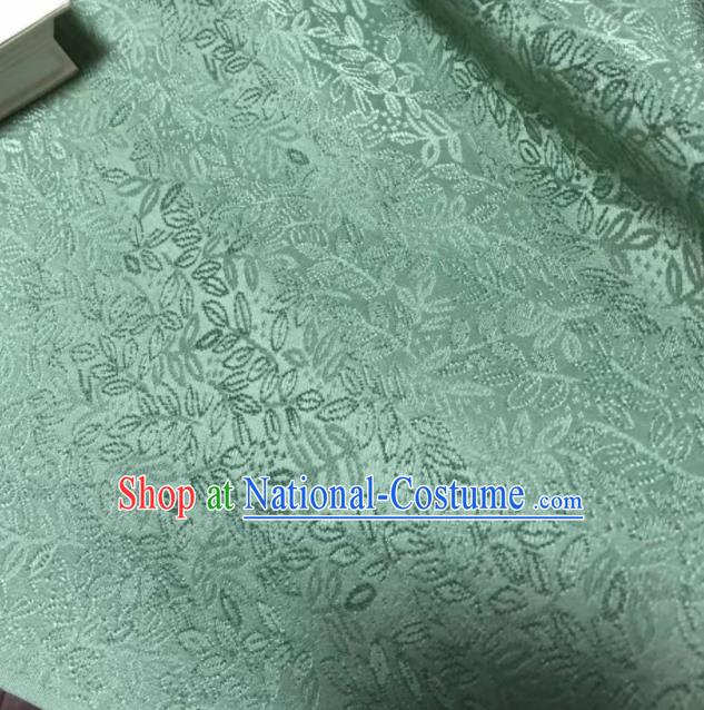 Chinese Classical Grass Pattern Design Lake Blue Silk Fabric Asian Traditional Cheongsam Brocade Material