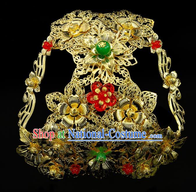 Chinese Ancient Princess Golden Hair Crown Traditional Classical Dance Hair Accessories for Women