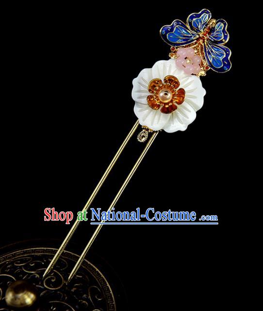 Chinese Ancient Princess Tassel Cloisonne Butterfly Hairpins Traditional Classical Dance Hair Accessories for Women