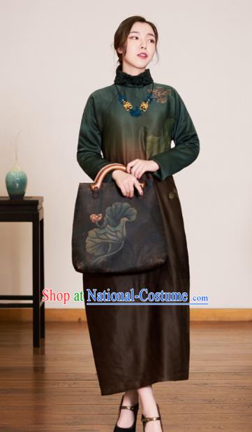 Traditional Chinese Young Women Cheongsam Silk Qipao Dress