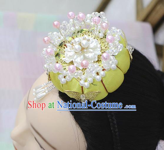 Korean Traditional Court Bride Yellow Hairband Asian Korea Fashion Wedding Hair Accessories for Women