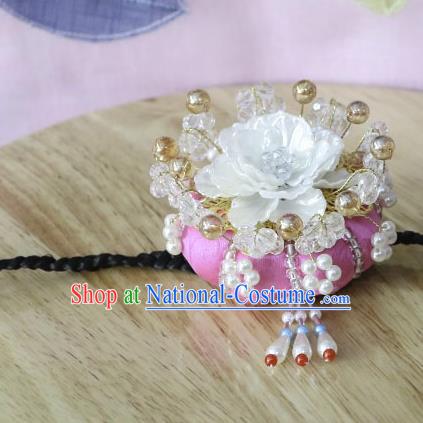 Korean Traditional Court Bride Shell Peony Rosy Hairband Asian Korea Fashion Wedding Hair Accessories for Women