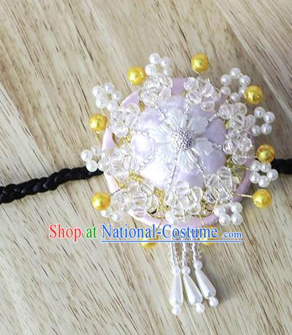 Korean Traditional Court Bride Beads Pink Hairband Asian Korea Fashion Wedding Hair Accessories for Women