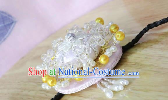 Korean Traditional Court Bride Beads Pink Hairband Asian Korea Fashion Wedding Hair Accessories for Women