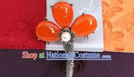 Korean Traditional Wedding Bride Orange Hairpins Asian Korea Hanbok Hair Accessories for Women