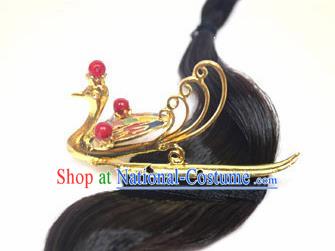 Korean Traditional Wedding Bride Golden Phoenix Hairband Asian Korea Hanbok Hair Accessories for Women