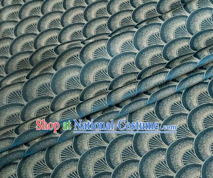 Asian Chinese Classical Scale Pattern Design Peacock Green Brocade Jacquard Fabric Traditional Cheongsam Silk Material