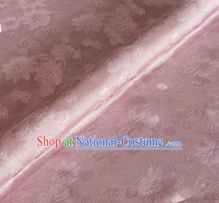 Asian Chinese Classical Flowers Pattern Design Pink Brocade Jacquard Fabric Traditional Cheongsam Silk Material