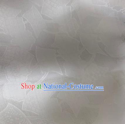 Asian Chinese Classical Pattern Design White Organza Jacquard Fabric Traditional Cheongsam Silk Material