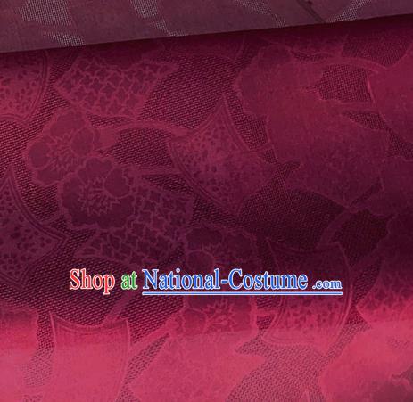 Asian Chinese Classical Pattern Design Wine Red Organza Jacquard Fabric Traditional Cheongsam Silk Material