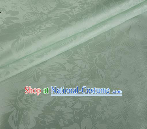 Asian Chinese Classical Rose Pattern Design Light Green Silk Fabric Traditional Cheongsam Material