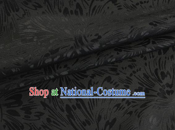 Asian Chinese Classical Pattern Design Black Silk Fabric Traditional Cheongsam Brocade Material