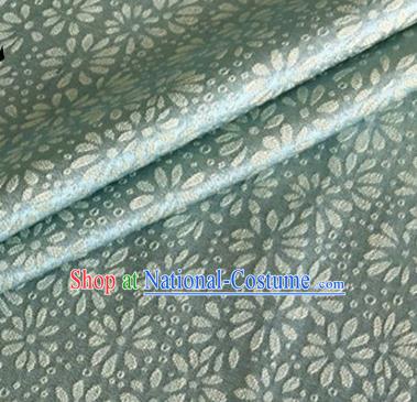 Asian Chinese Classical Jacquard Pattern Design Green Brocade Fabric Traditional Cheongsam Silk Material