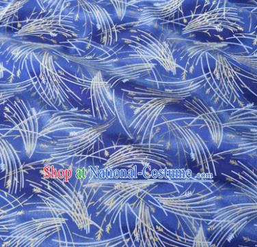 Asian Japanese Classical Meteor Pattern Design Royalblue Silk Fabric Traditional Kimono Brocade Material