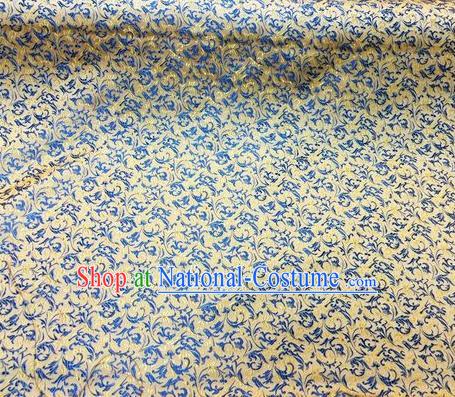 Asian Chinese Classical Twine Pattern Design Yellow Silk Fabric Traditional Nanjing Brocade Material