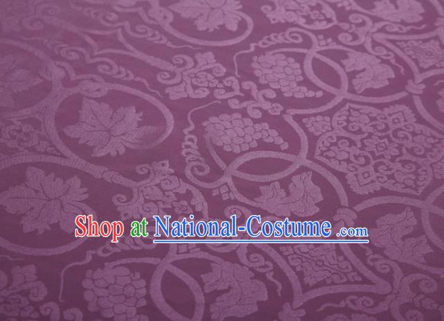 Chinese Classical Grape Pattern Design Purple Mulberry Silk Fabric Asian Traditional Cheongsam Silk Material