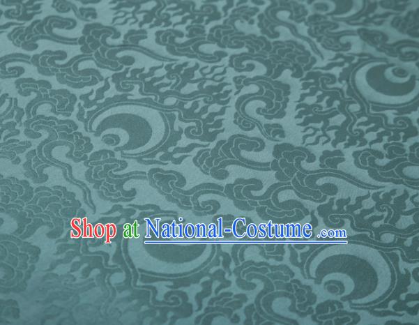 Chinese Classical Clouds Pattern Design Blue Mulberry Silk Fabric Asian Traditional Cheongsam Silk Material