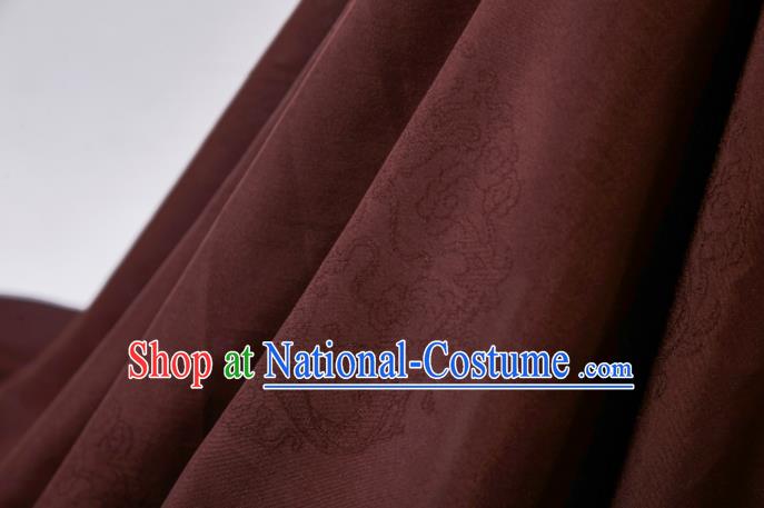 Chinese Classical Dragon Pattern Design Purplish Red Mulberry Silk Fabric Asian Traditional Cheongsam Silk Material