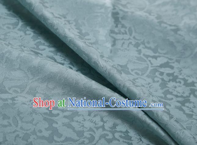 Chinese Classical Twine Lotus Pattern Design Light Blue Mulberry Silk Fabric Asian Traditional Cheongsam Silk Material