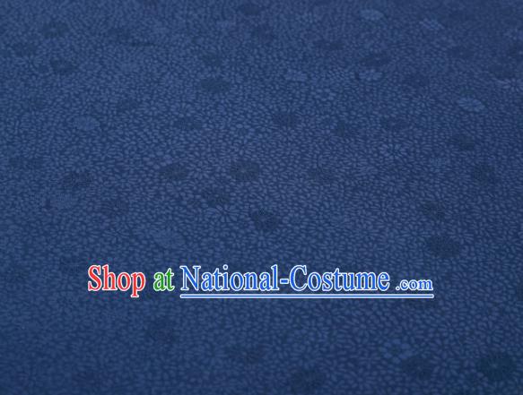 Chinese Classical Daisy Pattern Design Navy Mulberry Silk Fabric Asian Traditional Cheongsam Silk Material