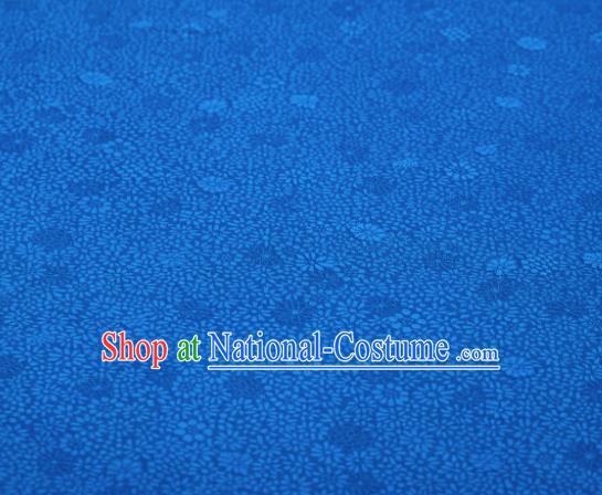 Chinese Classical Daisy Pattern Design Blue Brocade Fabric Asian Traditional Cheongsam Silk Material