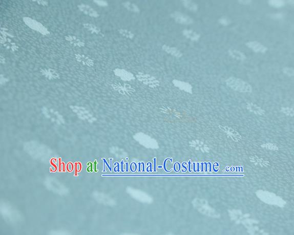 Chinese Classical Daisy Pattern Design Light Blue Mulberry Silk Fabric Asian Traditional Cheongsam Silk Material