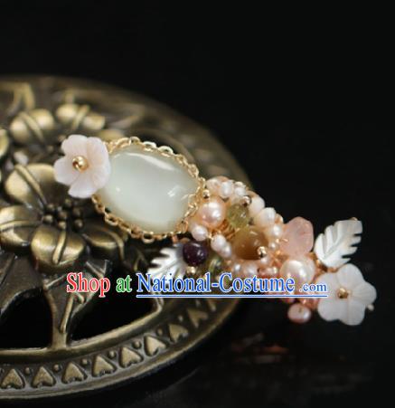 Chinese Handmade Ming Dynasty Princess Pearls Hair Claw Hairpins Ancient Hanfu Hair Accessories for Women