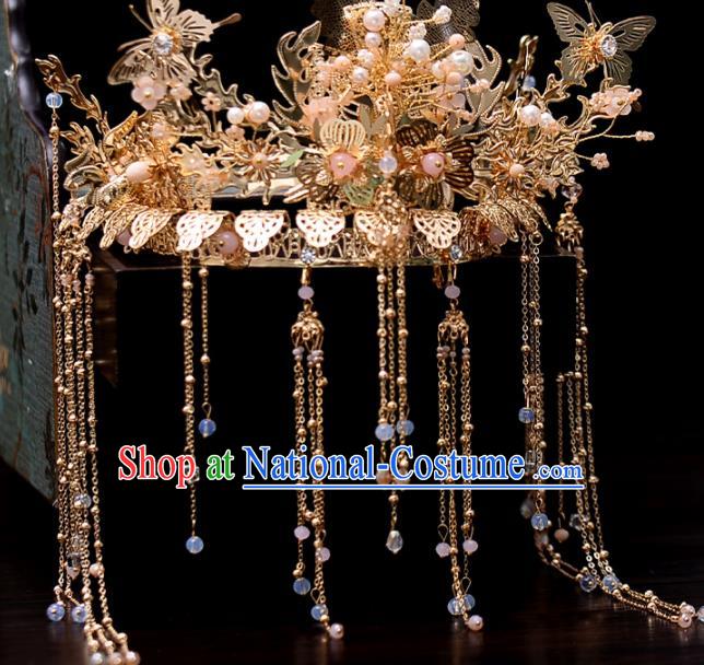 Chinese Traditional Wedding Hair Accessories Handmade Bride Phoenix Coronet for Women