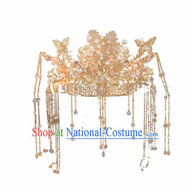 Chinese Traditional Wedding Hair Accessories Handmade Bride Phoenix Coronet for Women