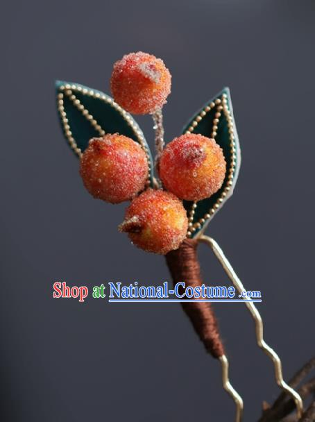 Chinese Handmade Ming Dynasty Princess Crabapple Hairpins Ancient Hanfu Hair Accessories for Women