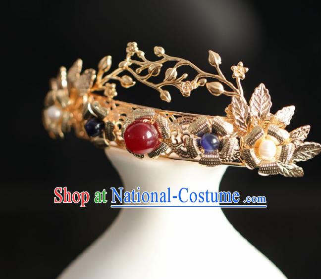 Chinese Handmade Ming Dynasty Queen Golden Hairpins Ancient Hanfu Hair Accessories for Women