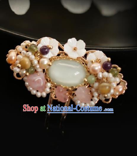 Chinese Handmade Princess Pearls Hair Clip Hairpins Ancient Hanfu Hair Accessories for Women