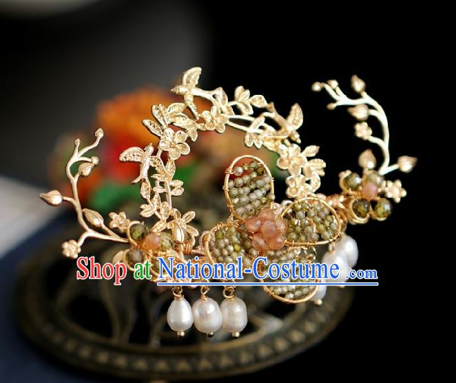 Chinese Handmade Princess Hair Comb Tassel Hairpins Ancient Hanfu Hair Accessories for Women