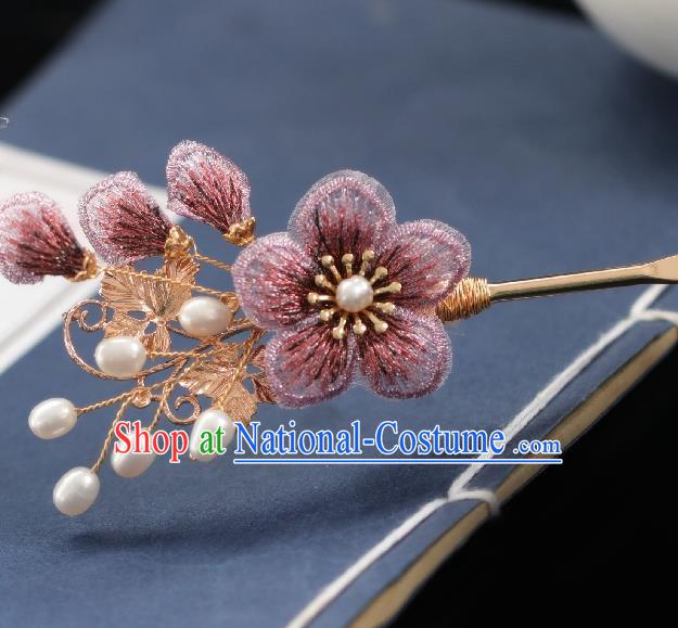 Chinese Handmade Princess Peach Blossom Hairpins Ancient Hanfu Hair Accessories for Women