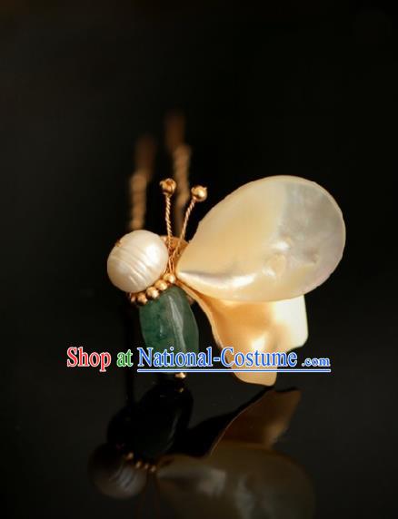 Chinese Handmade Ming Dynasty Princess Jade Butterfly Hairpins Ancient Hanfu Hair Accessories for Women