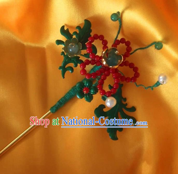 Chinese Traditional Hanfu Ming Dynasty Hairpins Handmade Ancient Royal Princess Hair Accessories for Women