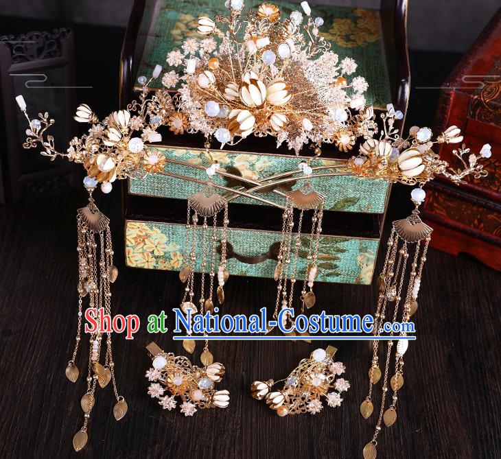 Traditional Chinese Handmade Hair Comb Chaplet Hairpins Ancient Bride Hair Accessories for Women