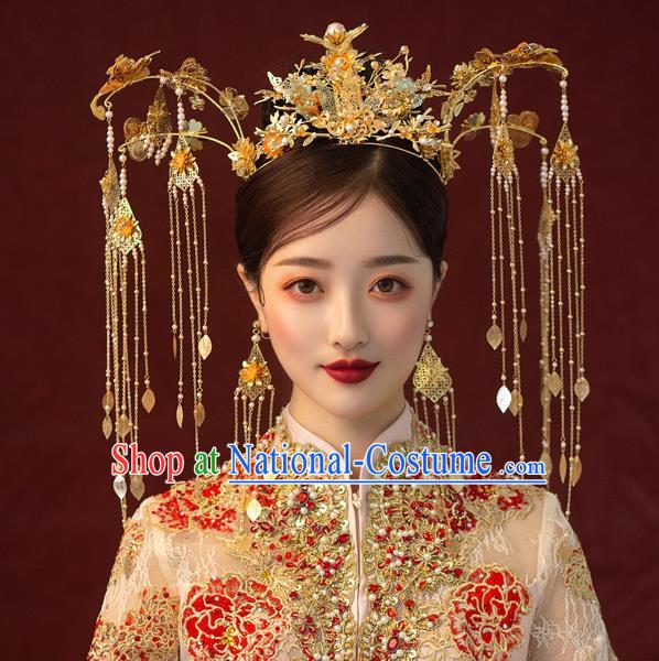 Traditional Chinese Handmade Luxury Chaplet Hair Crown Hairpins Ancient Bride Hair Accessories for Women