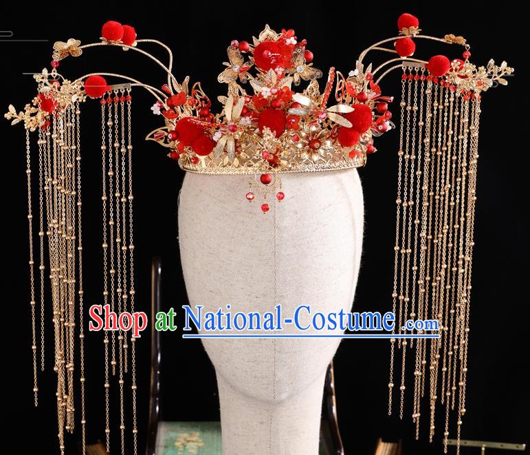 Traditional Handmade Chinese Chaplet Hair Crown Hairpins Ancient Bride Hair Accessories for Women