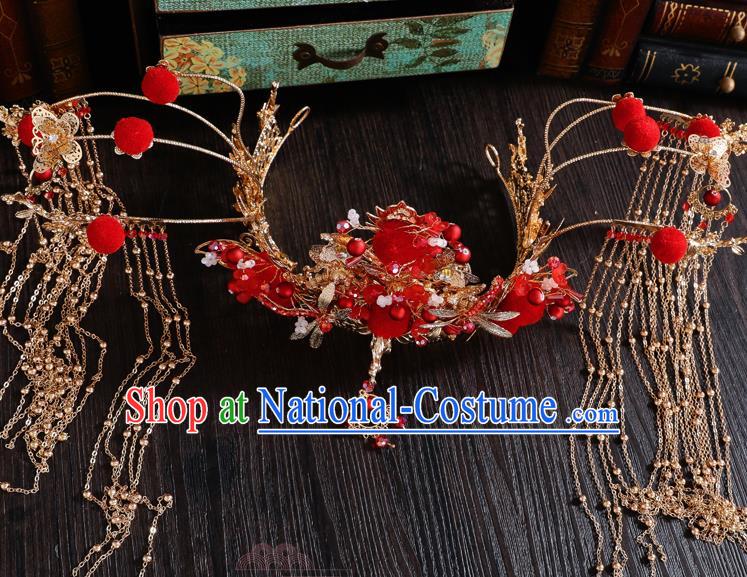 Traditional Handmade Chinese Chaplet Hair Crown Hairpins Ancient Bride Hair Accessories for Women