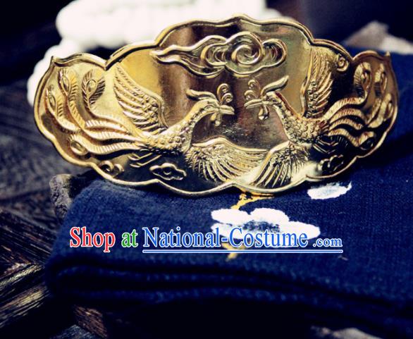 Chinese Traditional Tang Dynasty Princess Carving Phoenix Hairpins Handmade Ancient Royal Empress Hair Accessories for Women