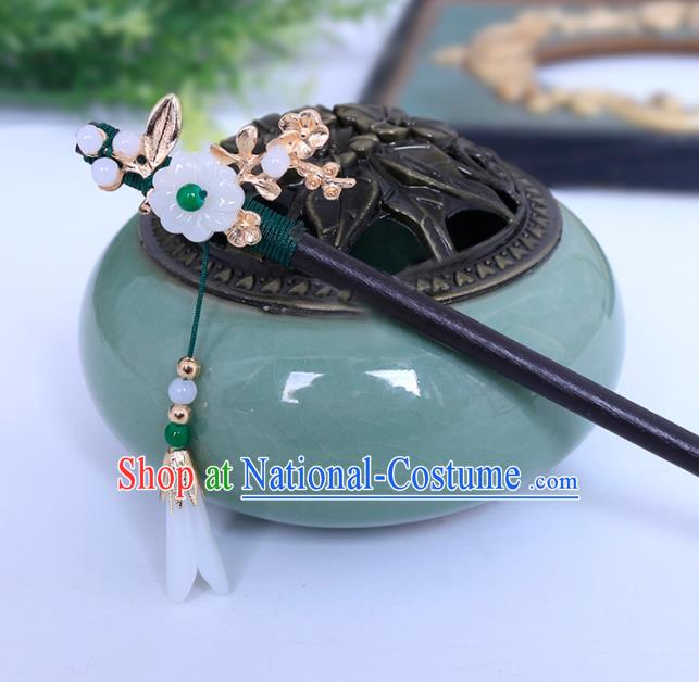 Traditional Chinese Ming Dynasty Sandalwood Hairpins Handmade Ancient Swordsman Hair Accessories for Women