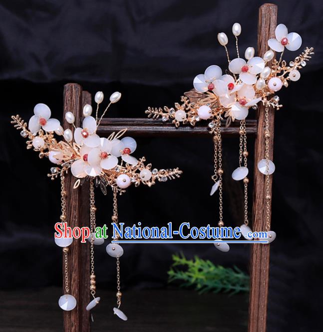 Traditional Chinese Hanfu Pearls Tassel Hair Claws Hairpins Handmade Ancient Princess Hair Accessories for Women