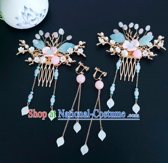 Traditional Chinese Hanfu Tassel Hair Combs Handmade Ancient Princess Hair Accessories for Women