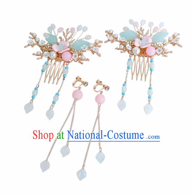 Traditional Chinese Hanfu Tassel Hair Combs Handmade Ancient Princess Hair Accessories for Women