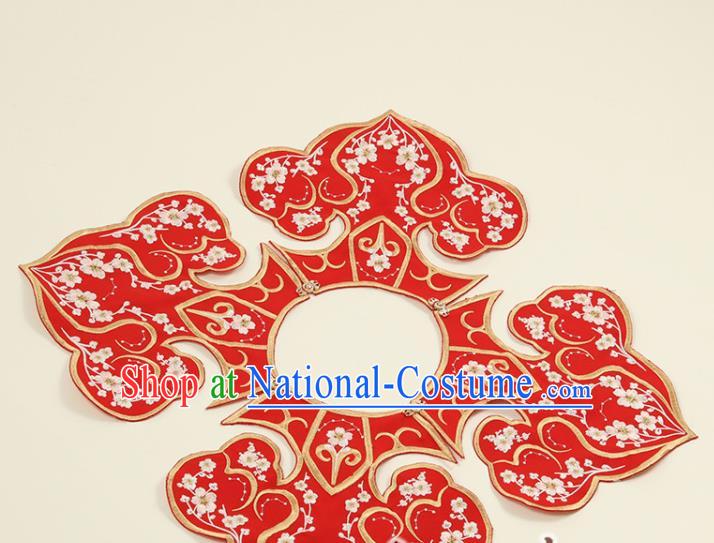 Traditional Chinese Hanfu Embroidered Red Cloud Shoulder Handmade Ancient Princess Cape Accessories for Women